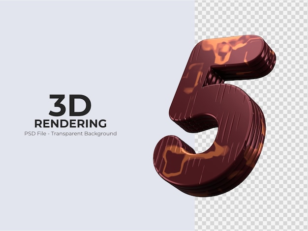 3D-Rendering Nummer 5 isoliert