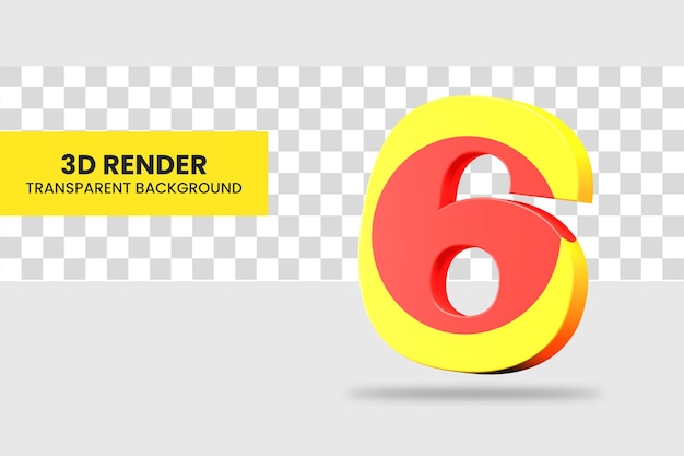 3D-Rendering Nummer 6 isoliert