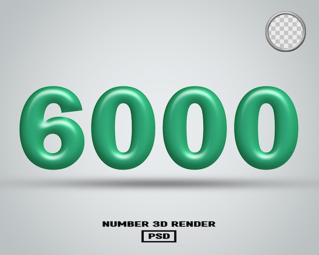 3D-Rendering Nummer 6000 Tosca glänzende Farbe