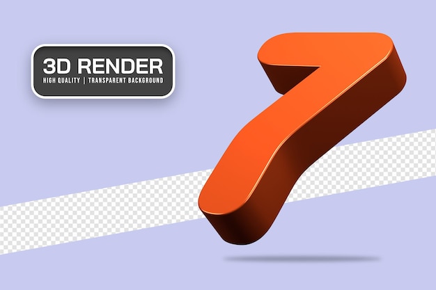 3D-Rendering Nummer 7 isoliert