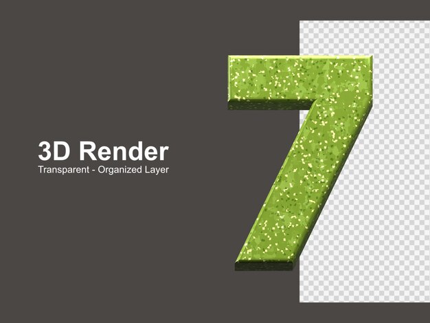 3d-rendering nummer 7 isoliert