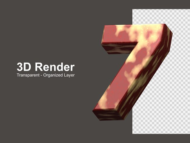 3d-rendering nummer 7 isoliert