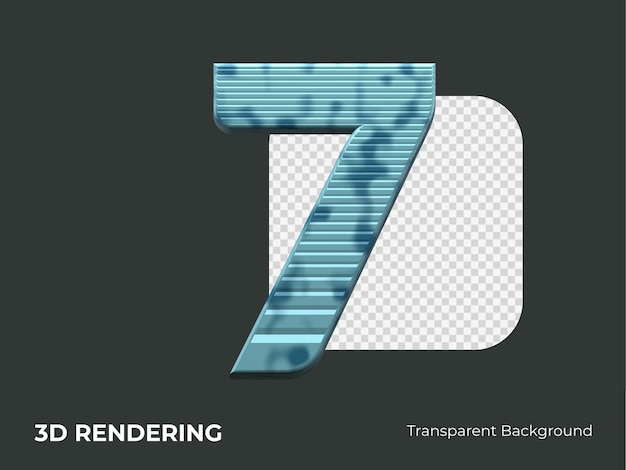 3d-rendering nummer 7 isoliert