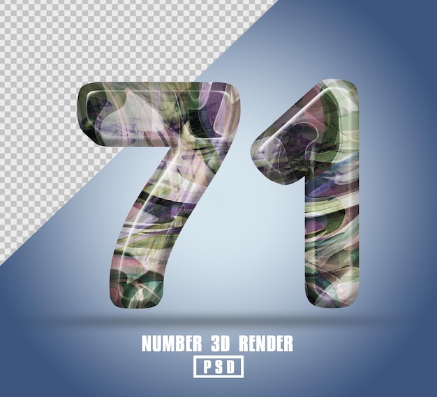 3D-Rendering Nummer 71 mit abstrakter flüssiger Texturfarbe