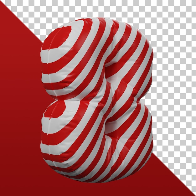 3D-Rendering Nummer 8 3D isoliert Premium Psd