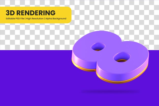 3D-Rendering Nummer 8 isoliert