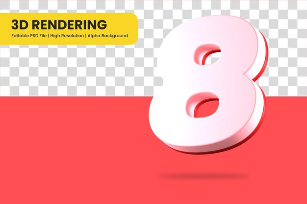 3D-Rendering Nummer 8 isoliert
