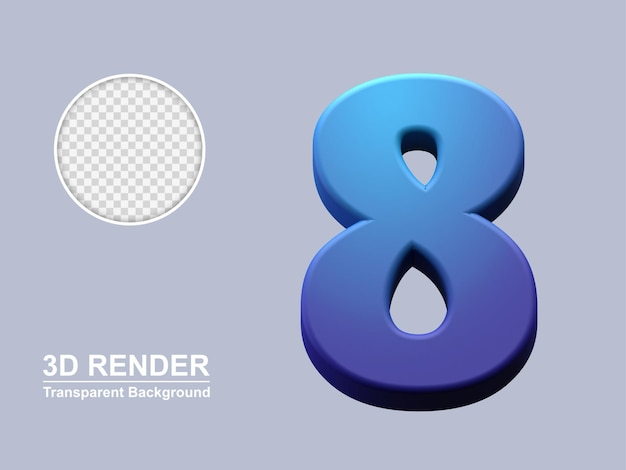 3d-rendering nummer 8 isoliert