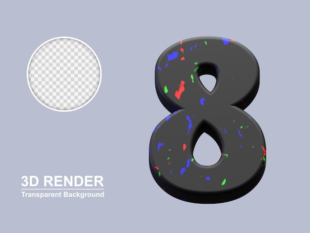 3d-rendering nummer 8 isoliert