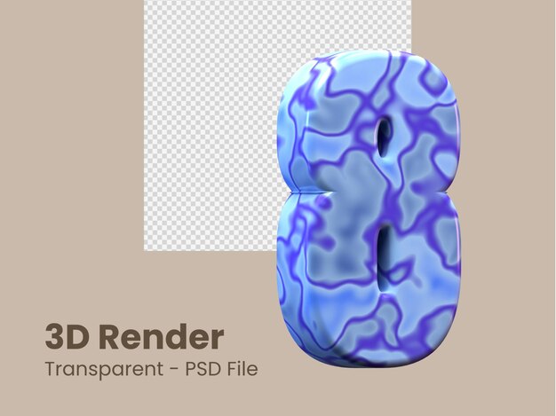 3D-Rendering Nummer 8 isoliert