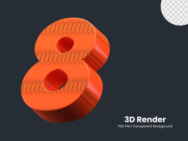 3D-Rendering Nummer 8 isoliert