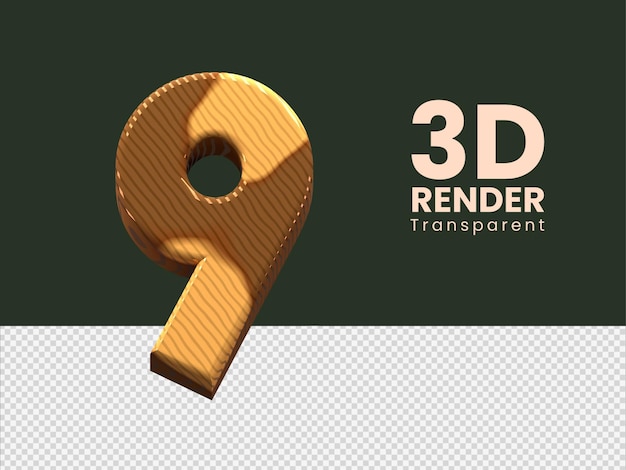 3D-Rendering Nummer 9 isoliert
