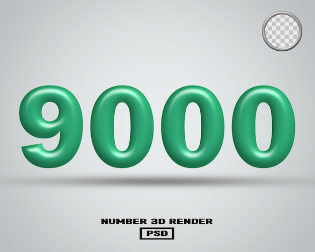 3D-Rendering Nummer 9000 Tosca glänzende Farbe