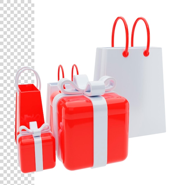 3D-Rendering oder Illustration Geschenke einkaufen