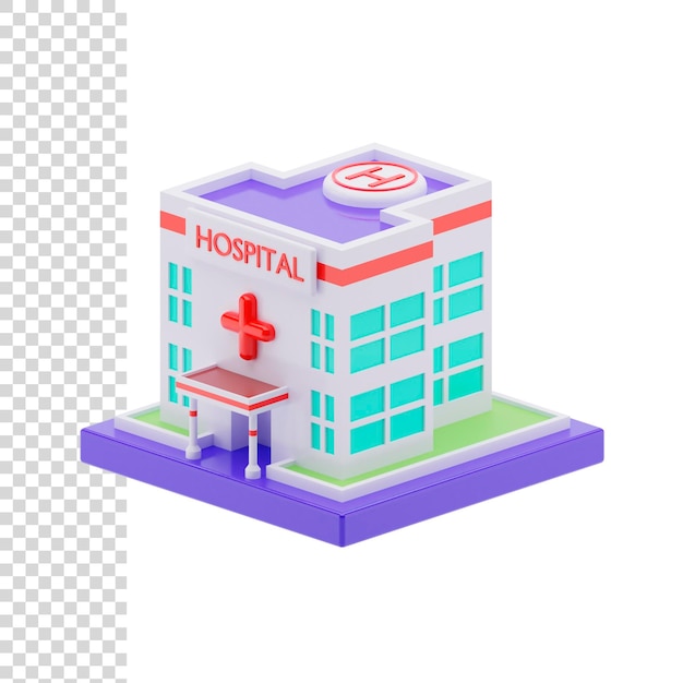 PSD 3d-rendering oder illustration krankenhaus