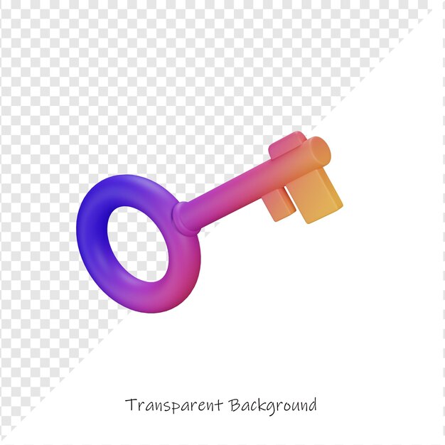 3d rendering of a colorful key icon