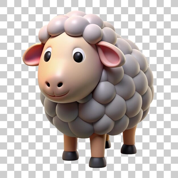 3d rendering of A content sheep bleating softly isolated on transparent background