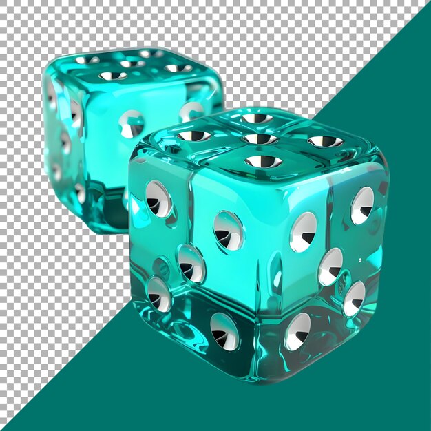 3D Rendering of a Ludo Dice on Transparent Background Ai Generated