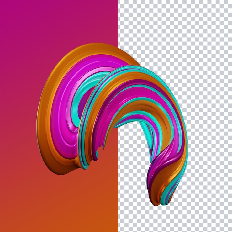 PSD 3d rendering of abstract shape
