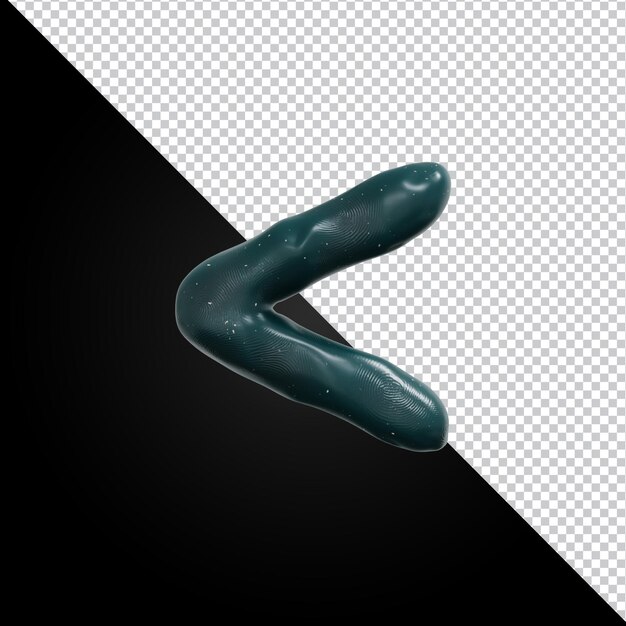 3d rendering of alphabet less than symbol isolated