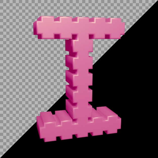 3d rendering of alphabet letter i