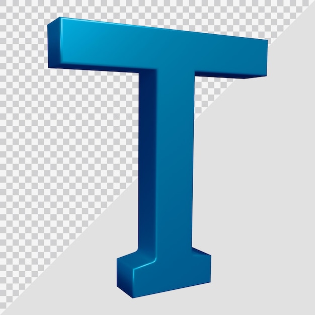 3d rendering of alphabet letter t