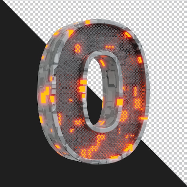 3d rendering of alphabet number 0 isolated