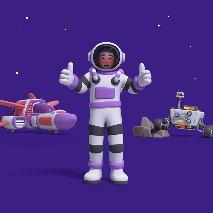 PSD 3d rendering of astronaut character