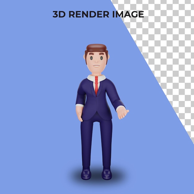 3d rendering of character with business concept