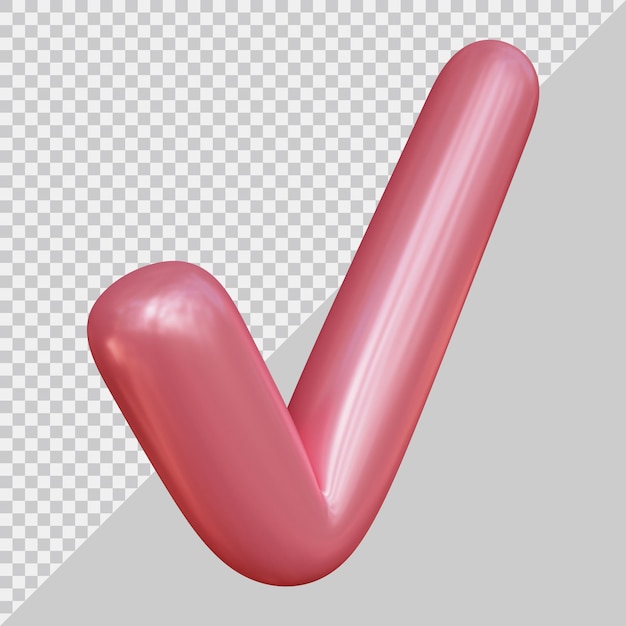 3d rendering of check mark with modern style