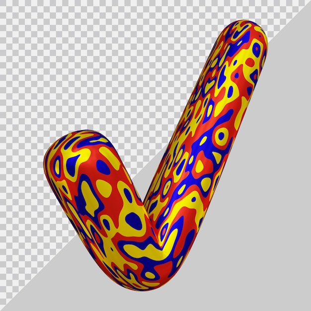3d rendering of check mark with modern style