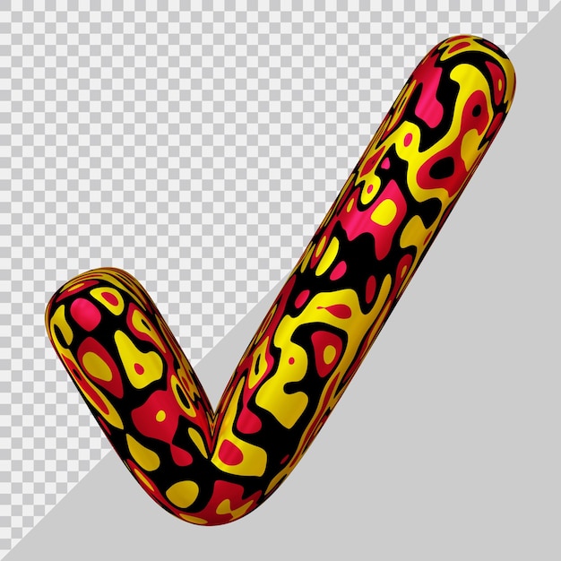 3d rendering of check mark with modern style