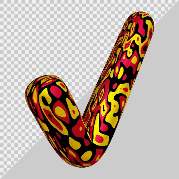 3d rendering of check mark with modern style