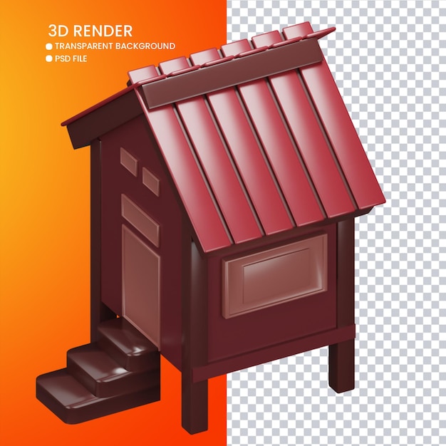 3d rendering of cute house