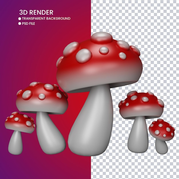 3d rendering of cute mushroom