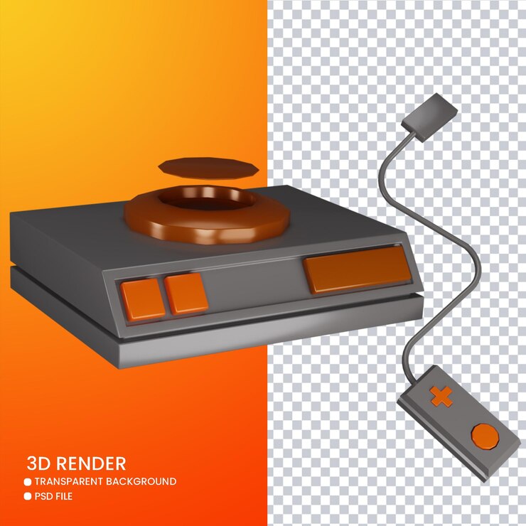 PSD 3d rendering of cute video games
