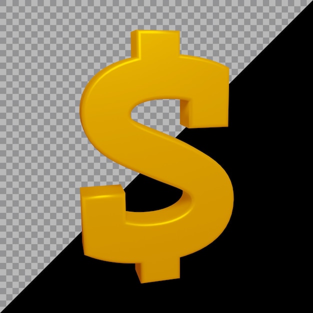 3d rendering of dollar symbol