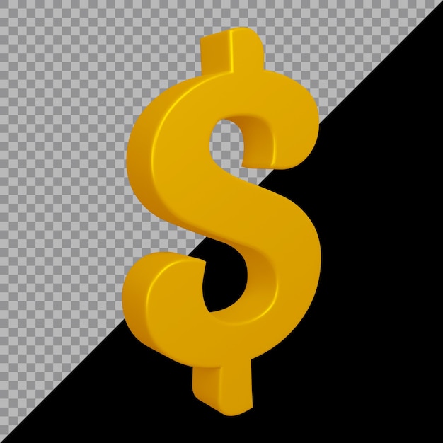 3d rendering of dollar symbol