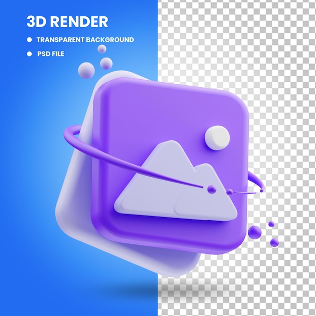 3d rendering of gallery icon illustration