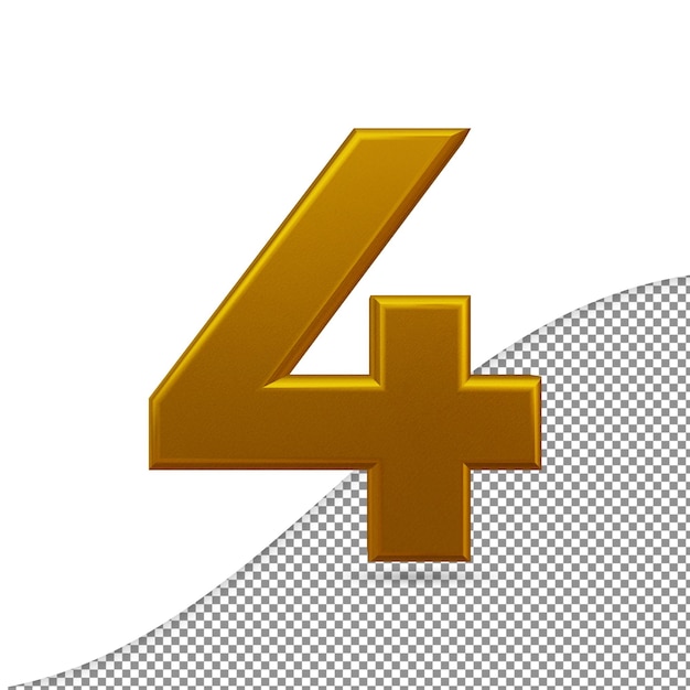 3d Rendering Of Golden Number 4