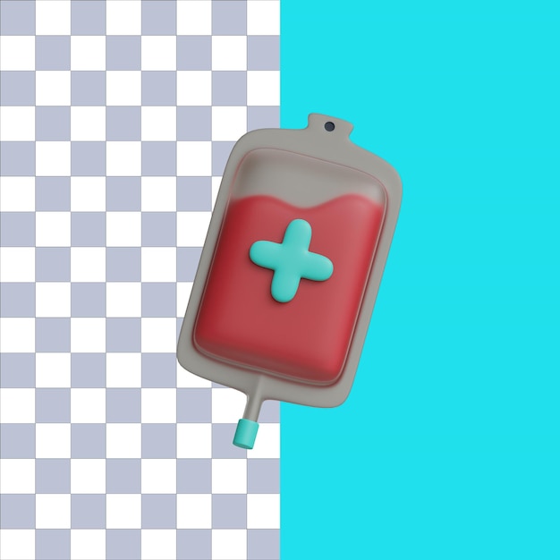 3d rendering of isolated blood bag icon