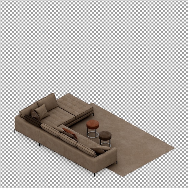 3d rendering of minimalist sofa isolated
