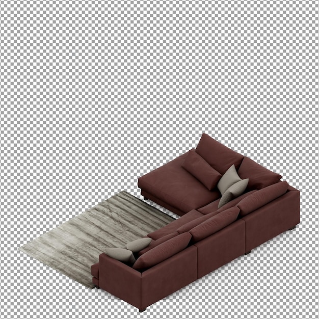 3d rendering of minimalist sofa isolated