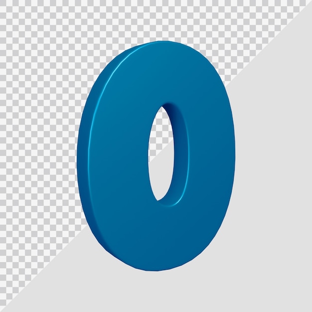 3d rendering of number 0