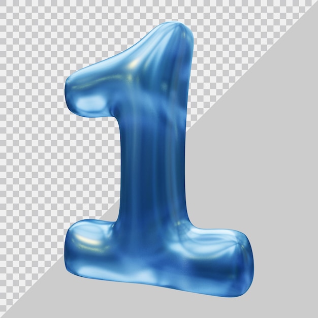 3d rendering of number 1 with modern style