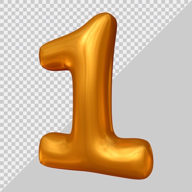 3d rendering of number 1 with modern style