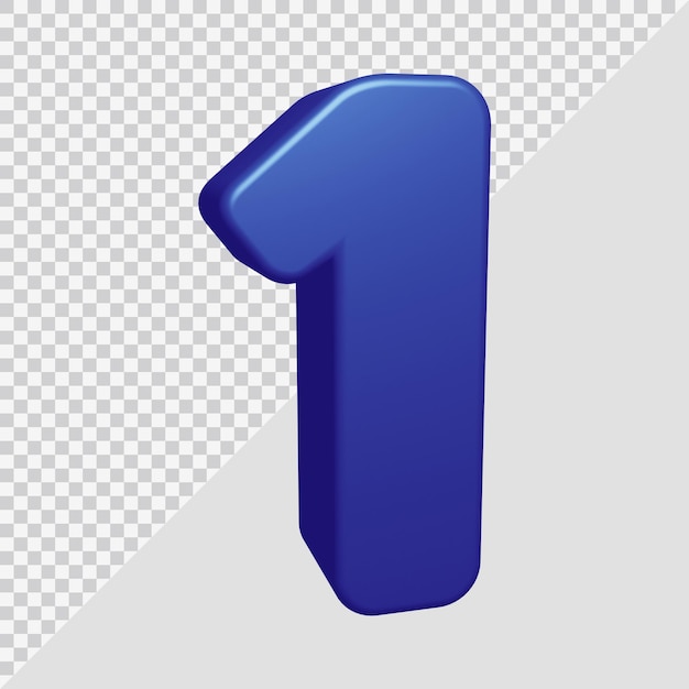 3d rendering of number 1