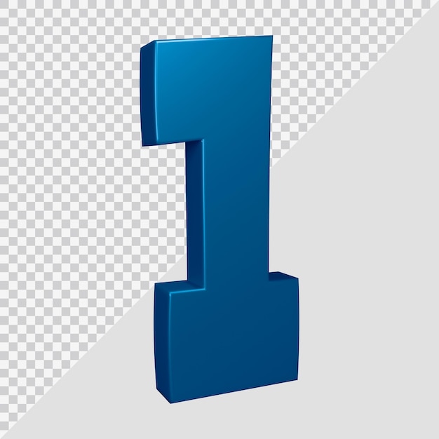 3d rendering of number 1