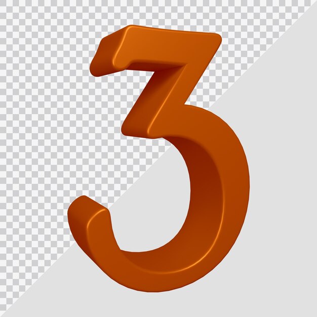 3d rendering of number 3