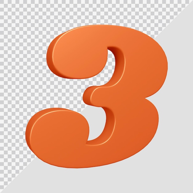 3d rendering of number 3